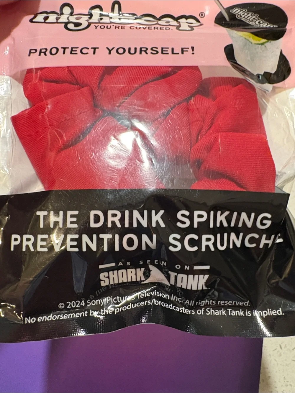 Nightcap Drink Spiking Prevention Scrunchie - Red